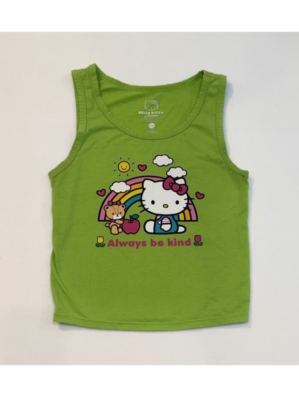 Hello Kitty Green 'Always Be Kind' Graphic Tank Top, Medium